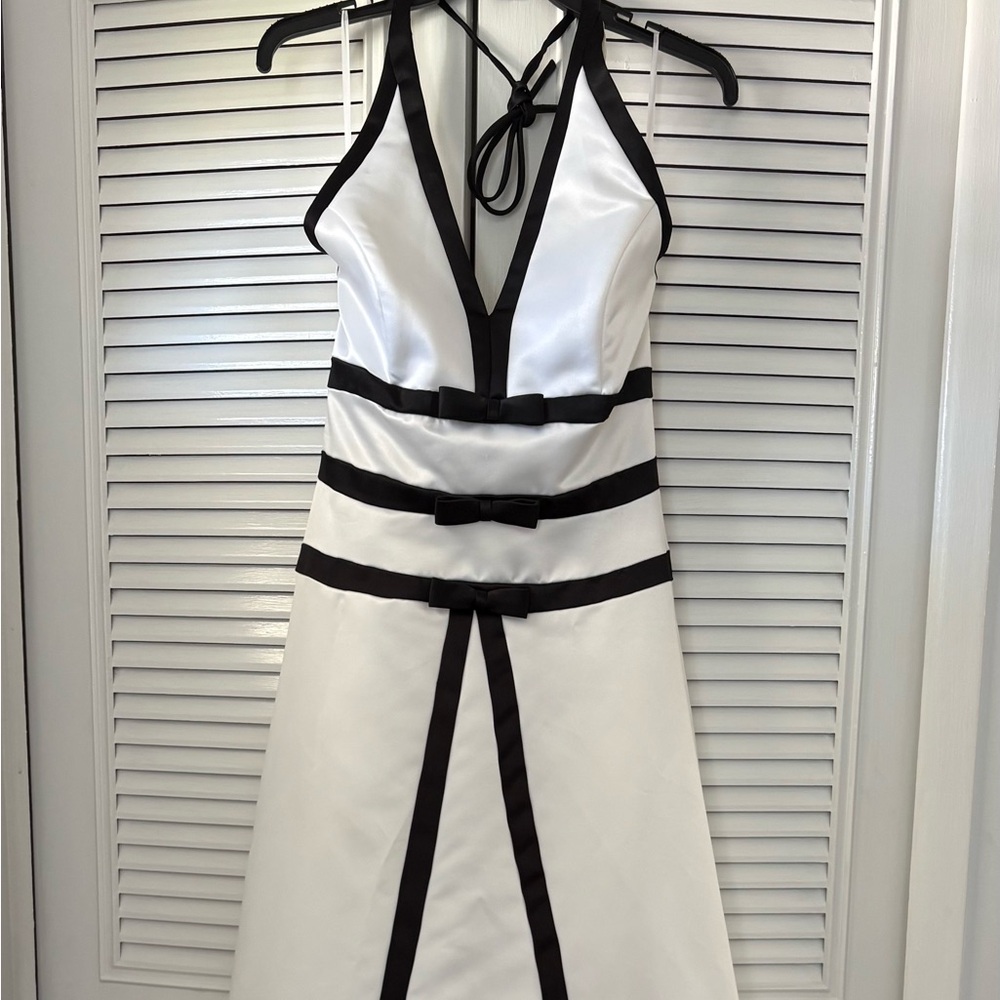 Scott McClintock Black and White Halter Dress